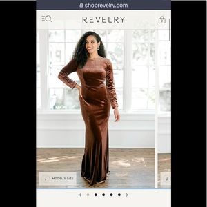 Revelry Gemma Velvet Dress in Slate Blue